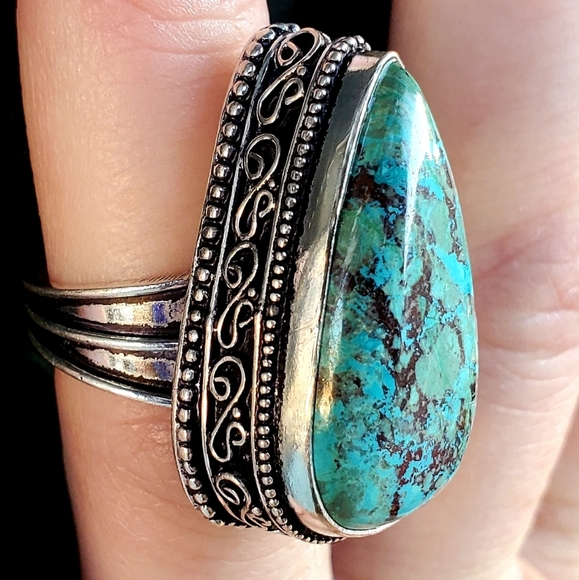 New Azurite 925 Silver Ring. - Picture 2 of 16